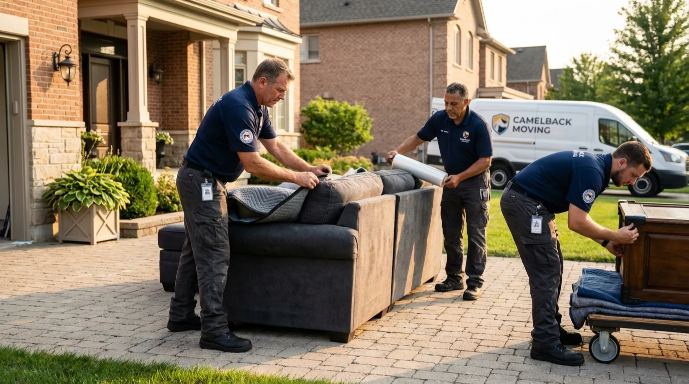 Large estate moving crew wrapping furniture in Central City, KY