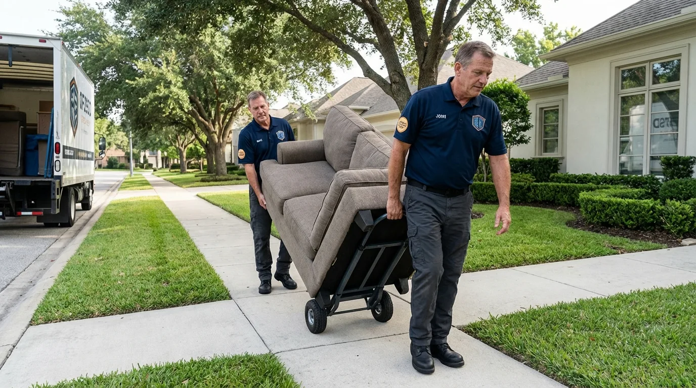 Local residential moving crew loading furniture in Central City, KY