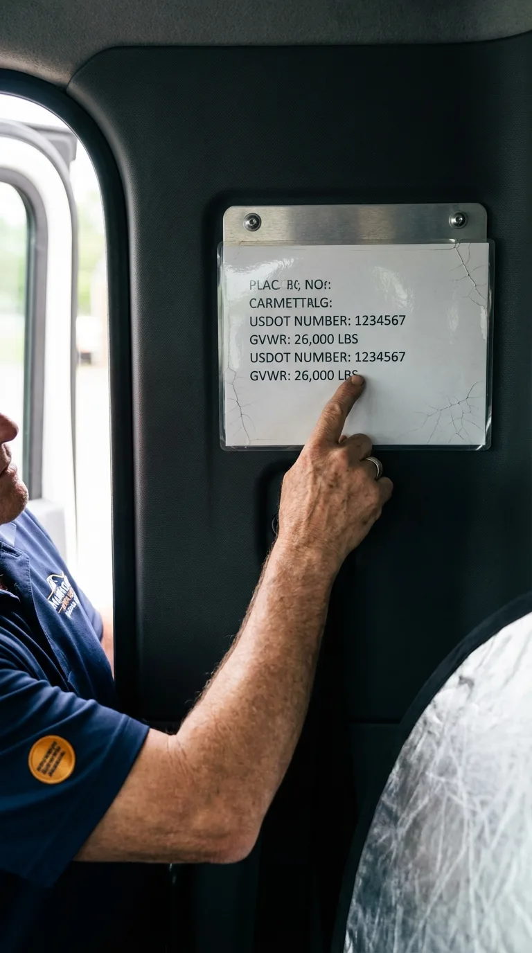 USDOT licensing placard verification in Central City